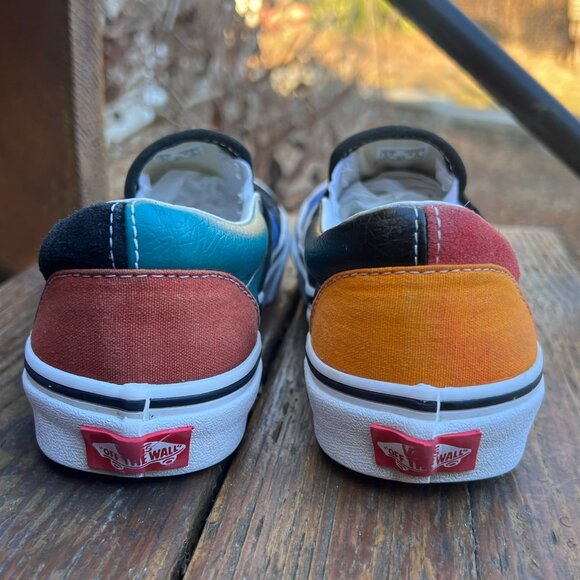 VANS CLASSIC SLIP ON PATCHWORK MULTI LEATHER CANVAS SNEAKERS WOMEN 6.5  MEN 5 - Picture 4 of 12